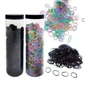질긴 미니 헤어밴드 고무줄 1000개 보틀 고무밴드