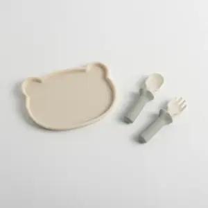 블루마마 유아 이유식 실리콘 접시 스푼포크 세트 BNA