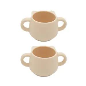 블루마마 실리콘 귀여운 유아컵 물 우유 간식 피치X2 BNA