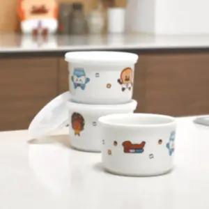 블루마마 캐릭터 도자기 용기 250ml 3종 세트 돌 선물 BNA