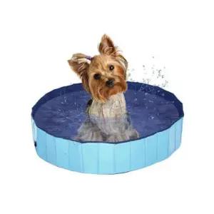 목욕통 소형 애견욕조 30x10-블루 접이식매트