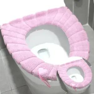 화장실 욕실 엉따 극세사 변기커버 시트 핑크