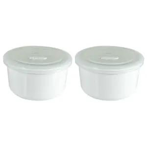 블루마마 유아 이유식 도자기 밀폐용기 400ml화이트X2 BNA