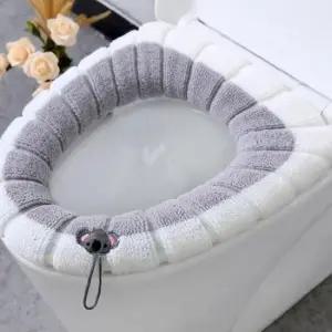 화장실 양변기 극세사 손잡이 변기커버 그레이