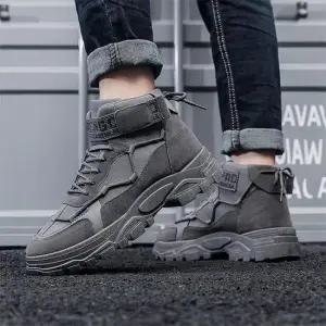 [패션] 남성 3컬러 레터링 벨크로 레이스업 워커 ZG-W111