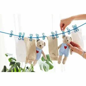 늘어나는 ONO153H1 빨래줄 빨래집게 일체형 세트 X2개 여행용