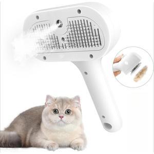 고양이 강아지용 3 in 1 펫 스팀 브러쉬 털갈이 방지 빗 셀프 클리닝 스프레이 털 제거