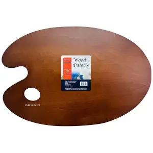세르지오 WH27MU87 타원형 나무팔레트 50x33cm 미술 그림 유화