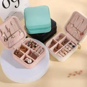 [하프클럽/셀러허브]반지 귀걸이 목걸이 가죽 보석함