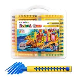 문교 HP96DY79 레일 크레파스 24색