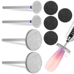 다메호 샌딩 디스크 네일 드릴 비트, 4개의 금속 비트 세트, 교체 가능한 페디큐어 샌드페이퍼 4개 포함 대부분의 전기 발 파일 카바이드 플랫 하드 스킨 리무버