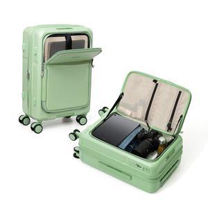 로밍 확장 가능한 20인치 기내 반입, 음소거 브레이크 휠 항공사 승인 하드 쉘 여행 가방, 단기 출장을 위한 TSA 잠금 장치가 있는 프론트 포켓 상단 개봉 수하물, 제이드 시안