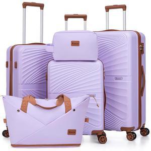 Eeeza 러기지 세트 5개, 휠이 달린 여행 가방, TSA 잠금 스피너 ABS 하드 케이스 러기지, 기내 반입 수하물 세트(20/24/28인치)