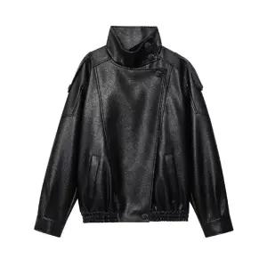 타노스가을 캐주얼 여사친 PU 재킷 리치 가죽 데일리룩 KUK3