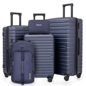 Eeeza 확장형 러기지 세트 21인치 /25인치 /30인치 5피스 세트, ABS 하드 쉘 경량 TSA 잠금 장치와 탈부착 가능한 이중 스피너 휠이 포함된 수트케이스 세트(포르쉐블루,BP / TB)