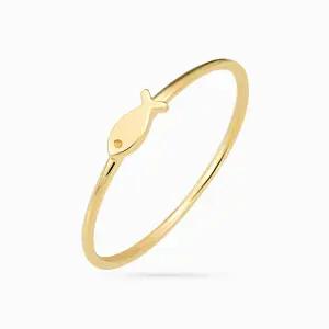 18K 심플 물고기 반지