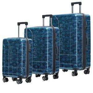 스파이더 매트릭스 3피스 러기지 세트, 360 스피너 휠, TSA 승인 잠금, (20인치 휴대용, 25인치 중형 러기지, 29인치 대형 체크), 파란색