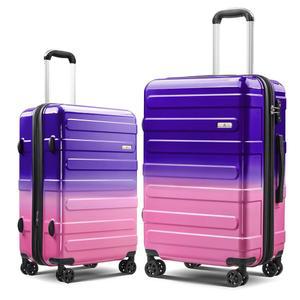 스피너 휠, 경량 PC+ABS 하드 쉘 여행 가방, 익스펜드베일 보관 및 TSA 승인 잠금 장치가 포함된 수하물 2세트(20인치/24인치)에 VIVity 캐리를 제공합니다