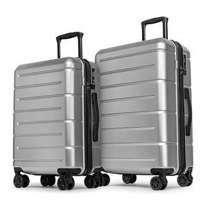 KYME 러기지 세트 2피스 캐리어 하드쉘 20인치/24인치 스피너 휠 하드사이드 PC+ABS 남성용 TSA 잠금 장치가 있는 대형 실버 그레이