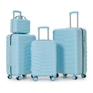 겟베터 러기지 세트 4종 스피너 휠 & SBS 지퍼, 여행용 캐리어 PC 하드쉘 러기지, TSA 잠금장치, 경량 세트(라이트 블루, 14인치 / 20인치 24인치 28인치)