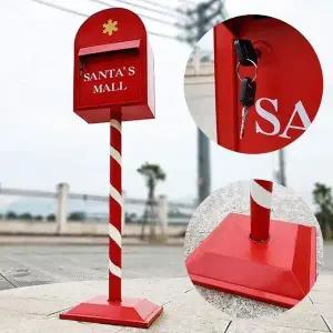 [하프클럽/셀러허브]JU 레트로 스탠드 빨간 철제 우편함 편지함