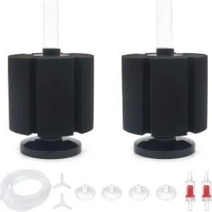 ALEGI 125갤런 탱크용 항공 튜브 에어 펌프 밸브 흡입 컵이 포함된 대형 스펀지 필터 키트 2개