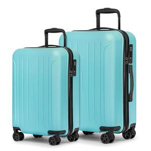 KYME 수하물 세트 2피스 하드쉘 20인치 /24인치 이중 스피너 휠 하드사이드 여행용 가방 TSA 잠금 PC+ABS 세트(민트 그린, 2개 세트(20인치 /24인치)