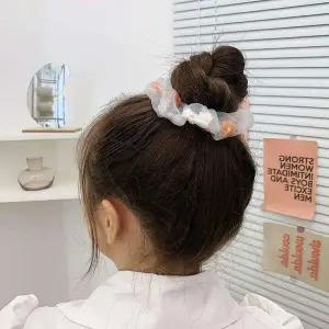 2P 스크런치 헤어 곱창 밴드 슈슈 자수 머리예쁘게묶기 똥머리밴드