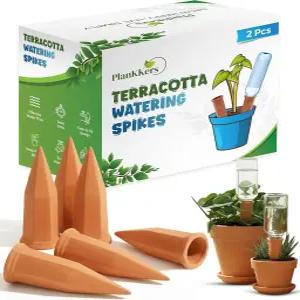 식물 급수 장치 자가 스파이크 화분 삽입물 테라코타 휴가용 물 식물은 멀리 떨어져 있습니다