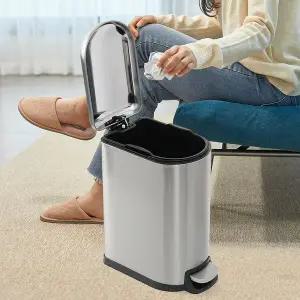 [하프클럽/셀러허브]리빙프로 슬림 무소음 페달 휴지통 10L 틈새 쓰레기통