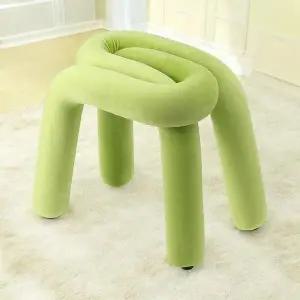 [하프클럽/셀러허브]볼드라인 인테리어 스툴(옐로우그린) 화장대의자