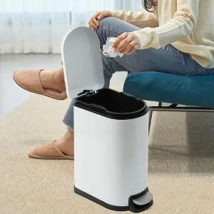 [하프클럽/셀러허브]리빙프로 슬림 무소음 페달 휴지통 10L 스텐 쓰레기통