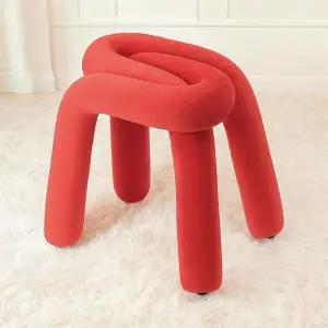 [하프클럽/셀러허브]볼드라인 인테리어 스툴(레드) 패브릭 화장대의자