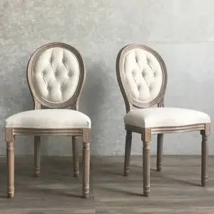 럭셔리 프렌치 린넨 신혼가구 북유럽 식탁의자 앤틱