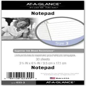 AT-A-GLANCE 데이 러너 라인 노트패드 페이지 리필 루즈 리프 날짜 미정 플래너용 3-3/4인치 x 6-3/4인치