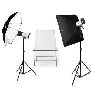 포멕스 사진조명 스튜디오 촬영 세트 (E400 SUT-C 화이트 엄브렐러)