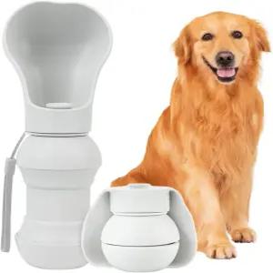 벨루펫 줌 반려견 물병 반려견용 휴대용 접이식 실리콘 야외 산책 하이킹 캠핑 그레이용 여행용 반려동물