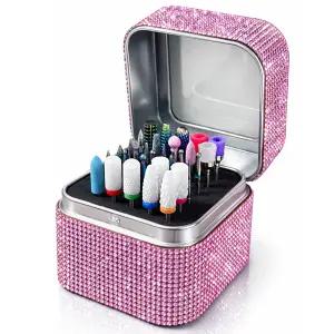 네일 드릴 비트 홀더 방진 라인스톤 정리함 케이스 30홀 E파일 테크 보관함 매니큐어 도구 액세서리