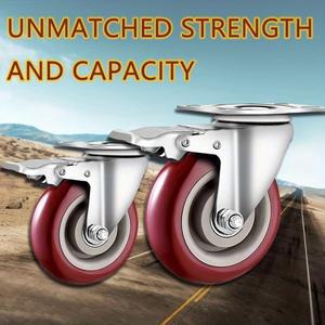 4개의 고하중 4인치 잠금 브레이크가 있는 캐스터  산업용 회전 바퀴 2400lbs 용량  교체용 가구