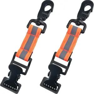ZZLZX 2PCS 다기능 악어 클립 소방관 작업용 장갑 회전 스냅 후크 구조 장비 반사 나일론 웨빙 헤비 듀티