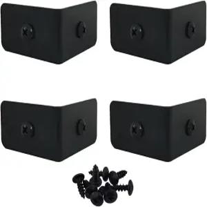 4개의 빈티지 블랙 장식 코너 브래킷 2x2x1.5인치 엣지 가드 나무 가구를 안정시키기 위한 금속 프로텍터