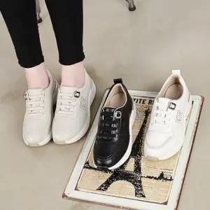 여자 키높이 통굽 데일리 캐주얼 가죽 운동화