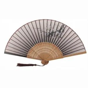 ( )매화꽃 대나무 전통 접이식 부채(내추럴)