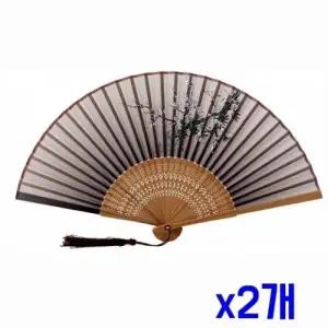 ( )매화꽃 대나무 전통 접이식 부채(내추럴) x2개