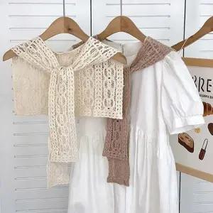 여름 포인트패션 니트숄 펀칭케이프 여성