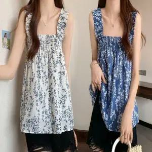 시원한 여자 밴딩 나시 여름 스모크 밴딩 민소매