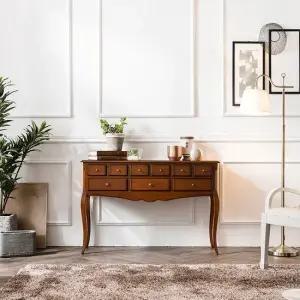 [퍼니프랑] 수입 유럽형 빈티지 엔틱가구 TR 13 9D 우드 컬러 화장대 콘솔