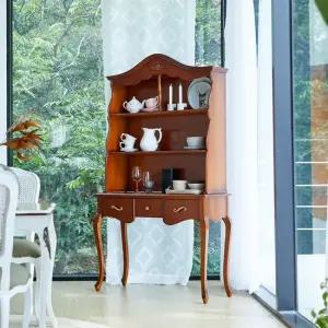 [퍼니프랑] 수입 유럽형 빈티지 엔틱가구 TR 23 콘솔 포함 우드 컬러 주방 수납 접시장