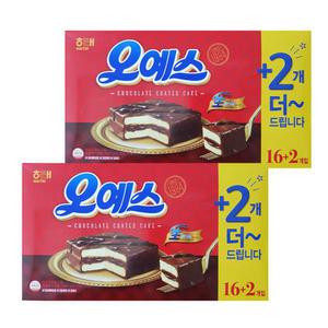 해태 오예스 16개+2개 540gx2개 대용량 간식 과자 케익 빵 초코파이