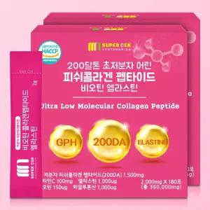 [슈퍼쎈]360포 저분자 피쉬콜라겐 비오틴 엘라스틴 유산균 히알루론산 비타민C 비오틴 500% 200달톤초저...